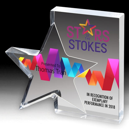 Standing Star Award(7 3/4" x 7" x 1") - 4 Color Process