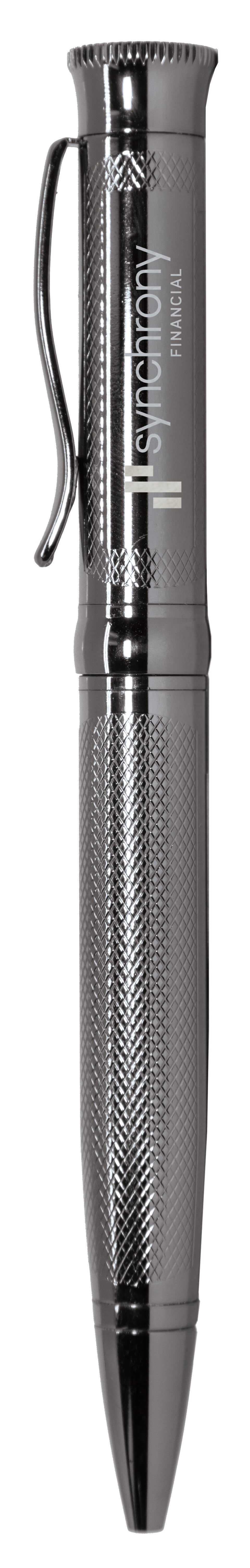 Textured Twist Action Ballpoint Pen With Textured Decoration