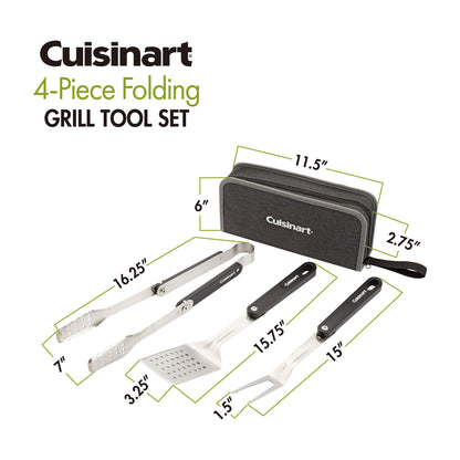 Charcoal Cuisinart Outdoors® 4-Piece Folding Grill Tool Set