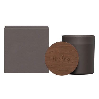 Summit glass candle with acacia wood lid