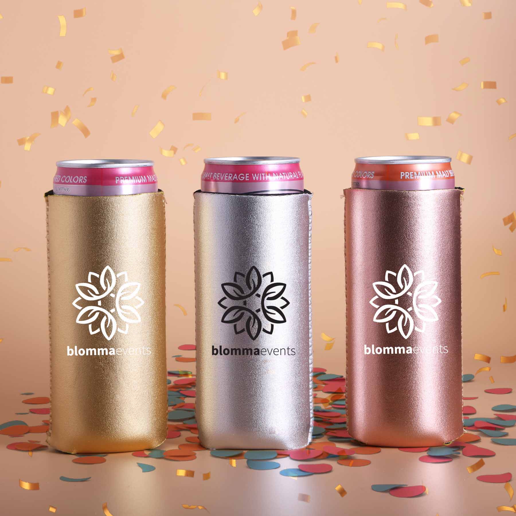12oz. Slim Metallic Neoprene Collapsible can cooler