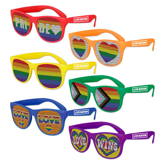 Assorted Colors Pride Art Pinhole Sunglasses