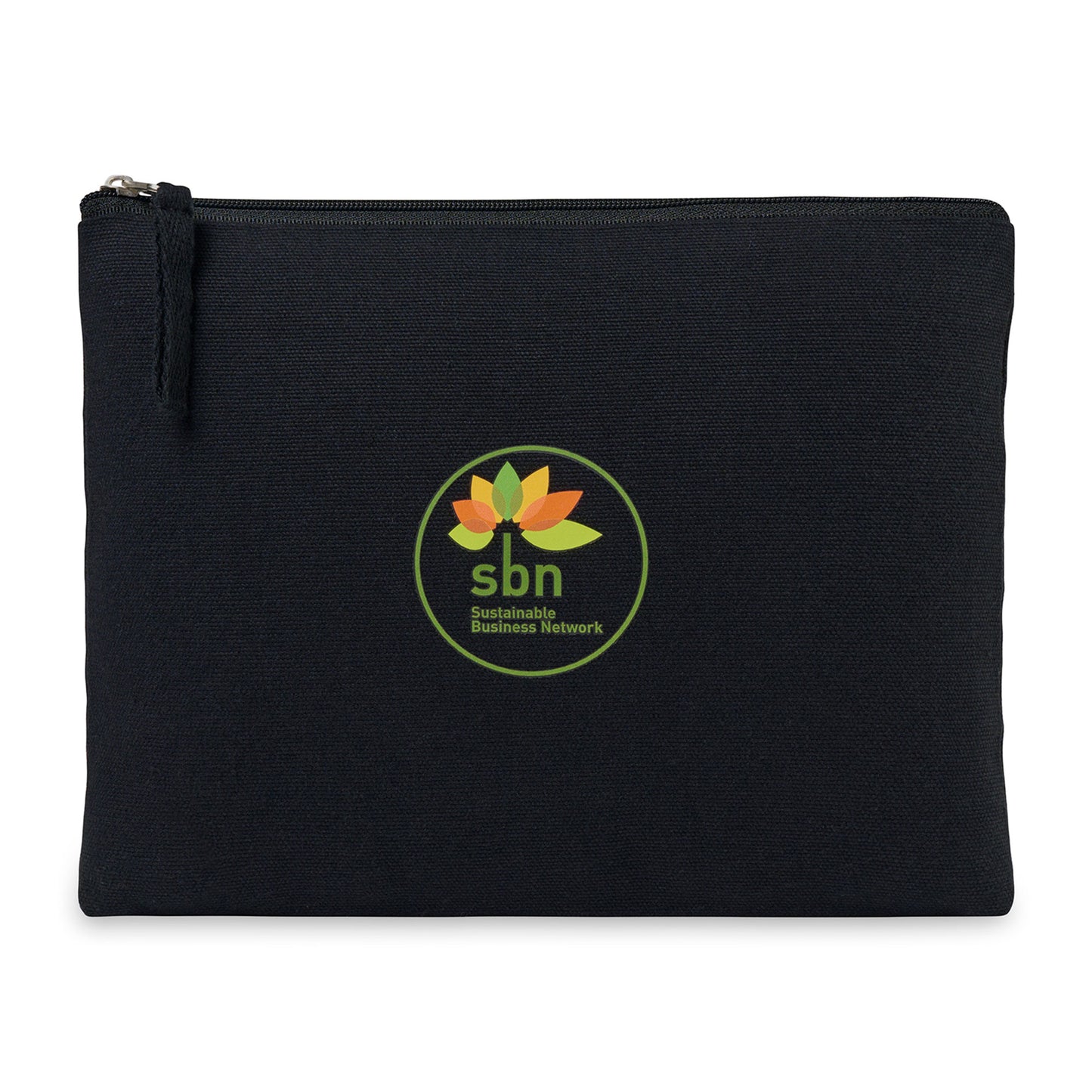 Black AWARE™ Recycled Cotton Zippered Pouch