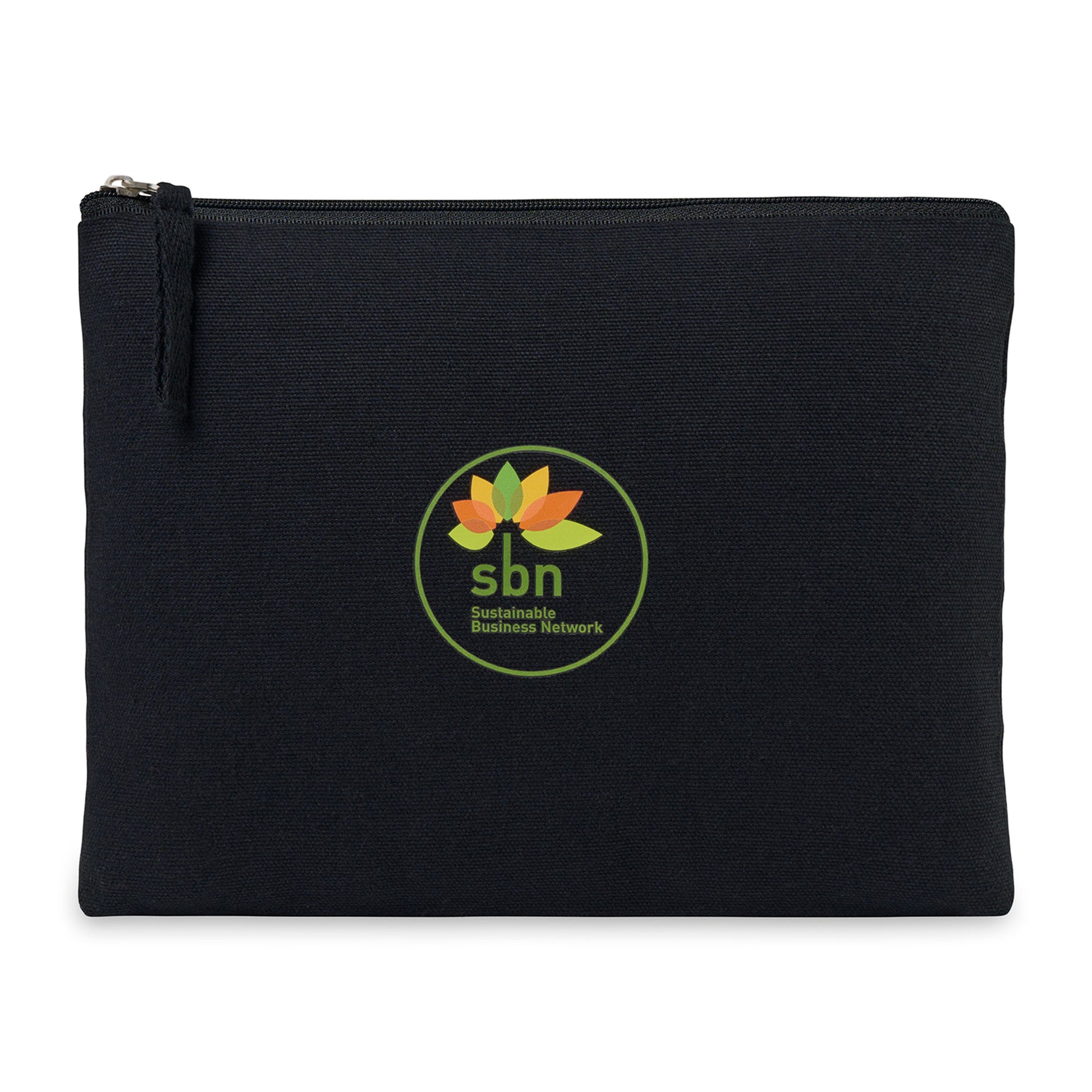 Black AWARE™ Recycled Cotton Zippered Pouch