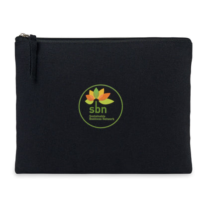 Black AWARE™ Recycled Cotton Zippered Pouch