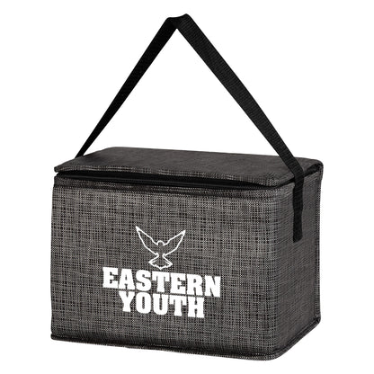 CHARCOAL Crosshatch Non-Woven Lunch Bag  grouped