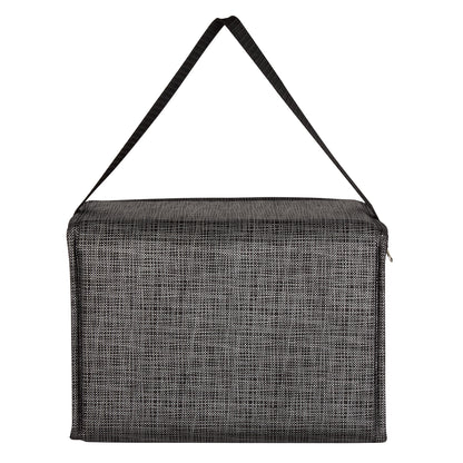 CHARCOAL Crosshatch Non-Woven Lunch Bag  grouped