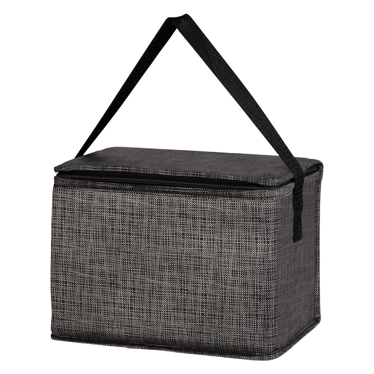 CHARCOAL Crosshatch Non-Woven Lunch Bag plain grouped