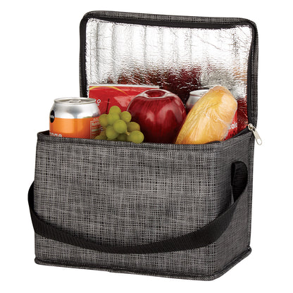 CHARCOAL Crosshatch Non-Woven Lunch Bag plain grouped