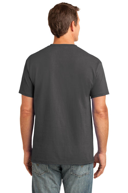 Charcoal Port & Company Core Cotton Pocket Tee. PC54P