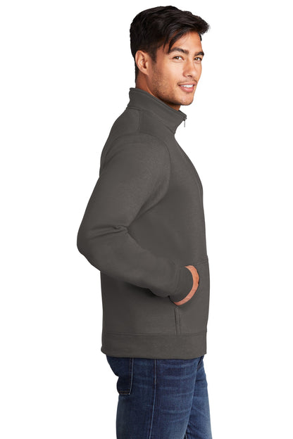Charcoal Port & Company Core Fleece Cadet Full-Zip Sweatshirt PC78FZ