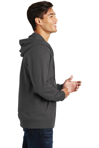 Charcoal Port & Company Fan Favorite Fleece Full-Zip Hooded Sweatshirt. PC850ZH