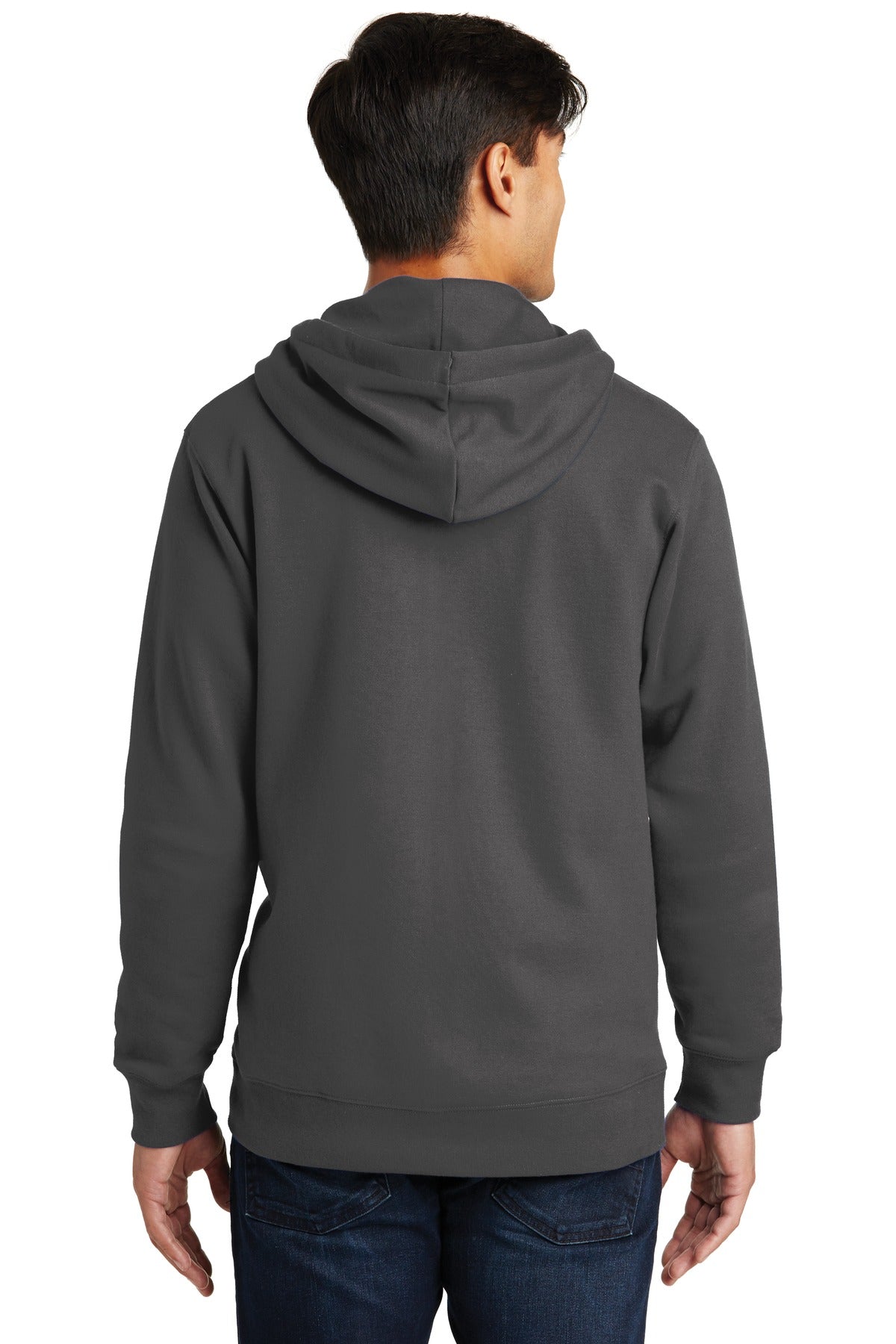 Charcoal Port & Company Fan Favorite Fleece Full-Zip Hooded Sweatshirt. PC850ZH