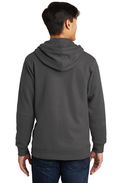 Charcoal Port & Company Fan Favorite Fleece Full-Zip Hooded Sweatshirt. PC850ZH