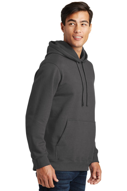 Charcoal Port & Company Fan Favorite Fleece Pullover Hooded Sweatshirt. PC850H