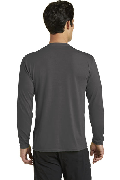 Charcoal Port & Company Long Sleeve Performance Blend Tee. PC381LS