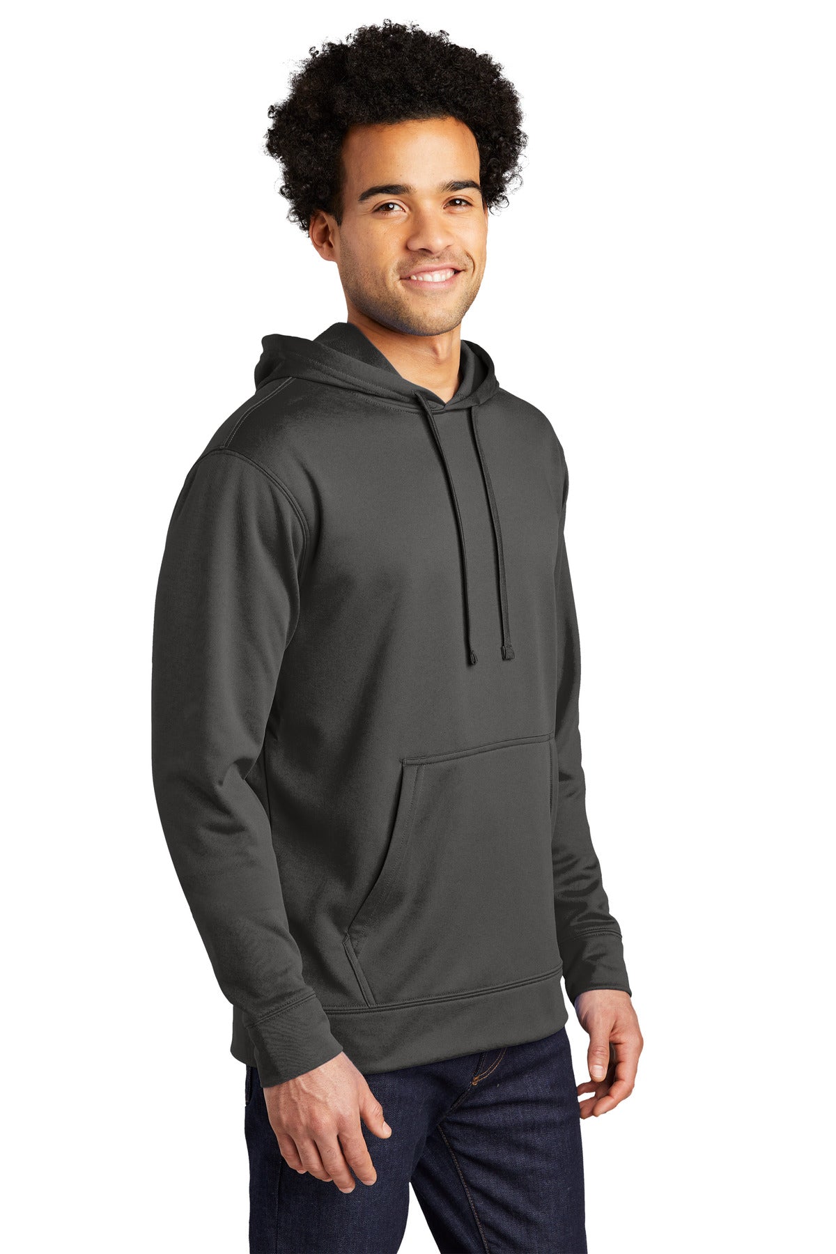 Charcoal Port & Company Performance Fleece Pullover Hooded Sweatshirt. PC590H