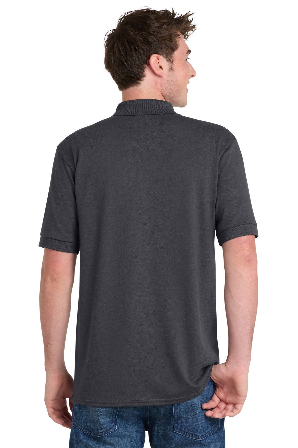 Charcoal Port & Company Tall Core Blend Jersey Knit Polo. KP55T