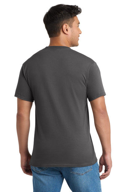 Charcoal Port & Company Tall Core Blend Pocket Tee. PC55PT