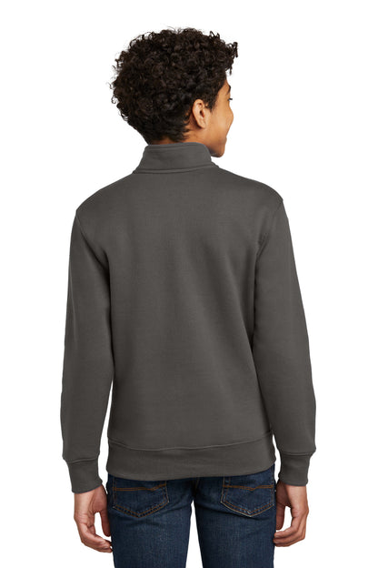 Charcoal Port & Company Youth Core Fleece 1/4-Zip Pullover Sweatshirt PC78YQ