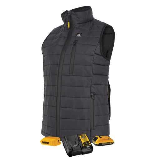 DCHV094 Women's Lightweight Puffer Heated Vest Kit - Black - Size XS