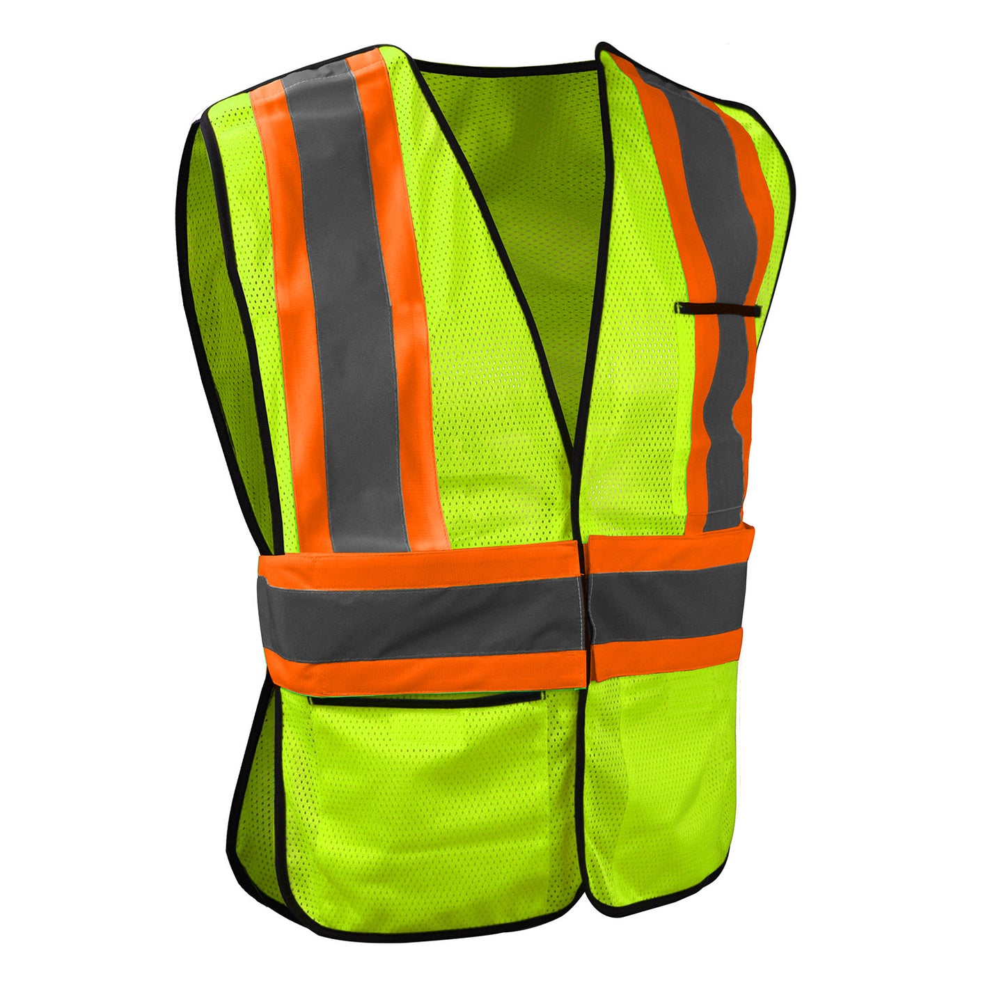 SV010X-1 Economy Break Away Vest X-Back - Hi Vis Green - Size M/2X