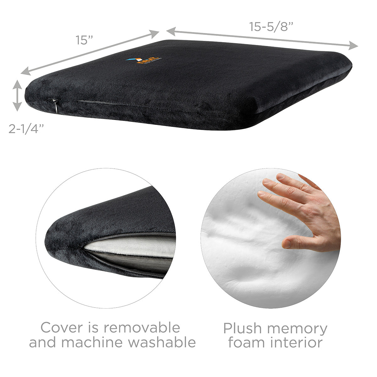 Black Comfort Logic™ Anywhere Seat Pad