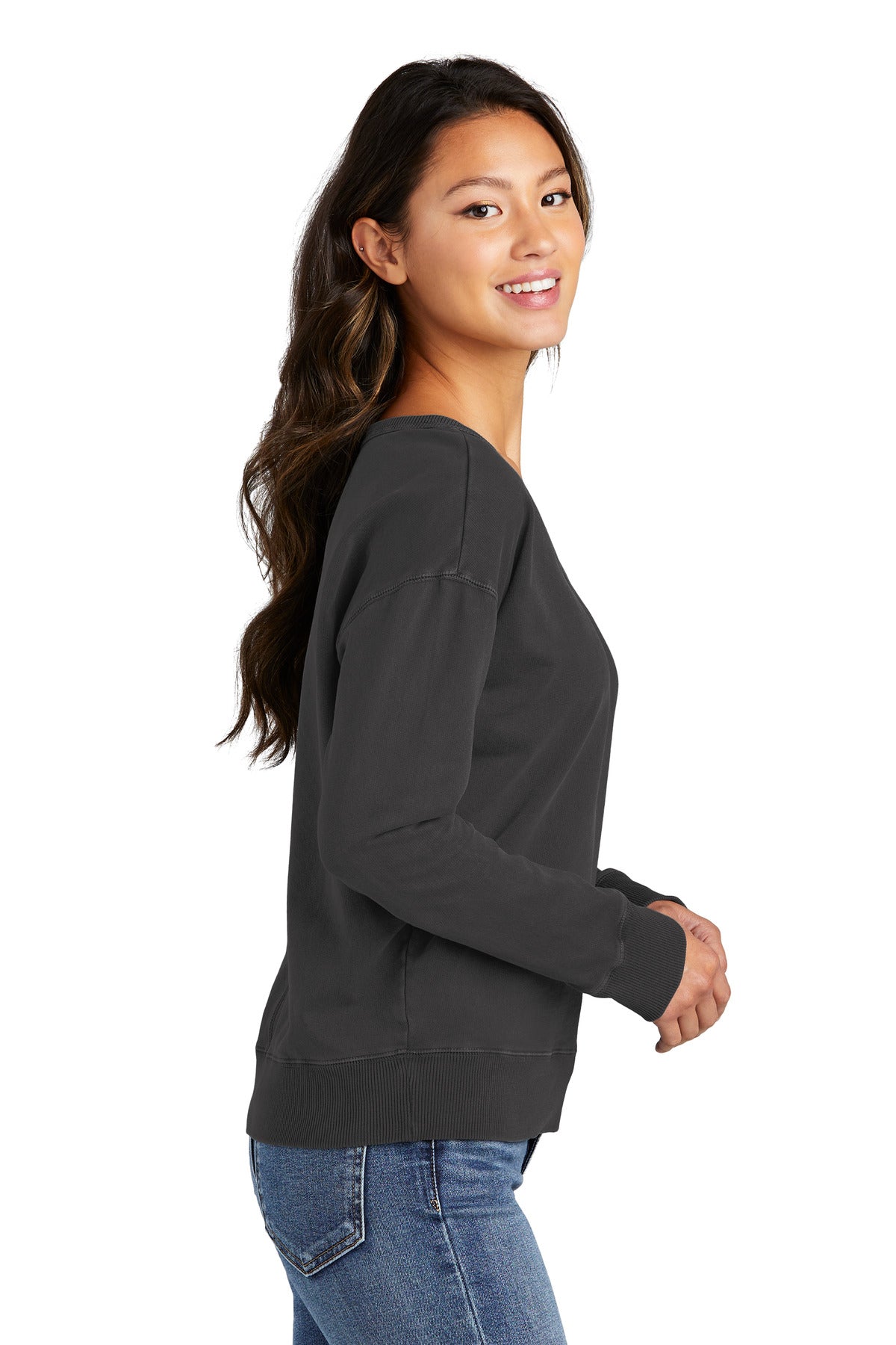 Coal Port & Company Women's Beach Wash Garment-Dyed V-Neck Sweatshirt LPC098V