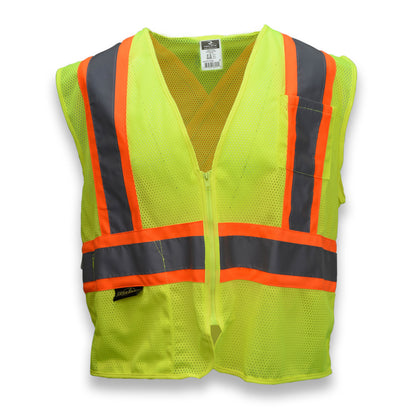 SV22X Economy Mesh X-Back Type R Class 2 Safety Vest with Two-Tone Trim - Green - Size 2X