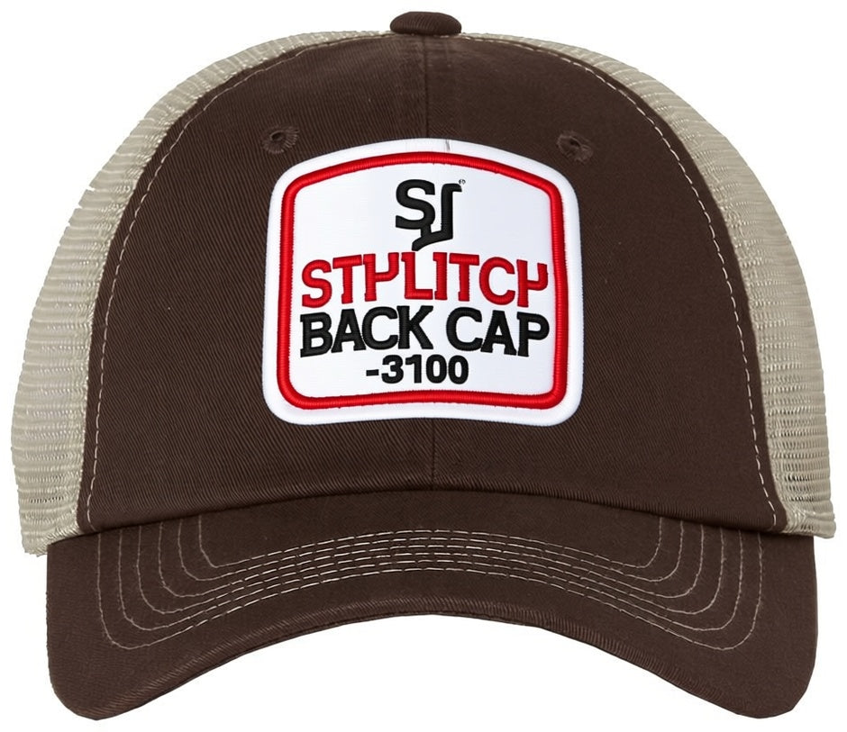 Contrast-Stitch Mesh-Back Cap - 3100