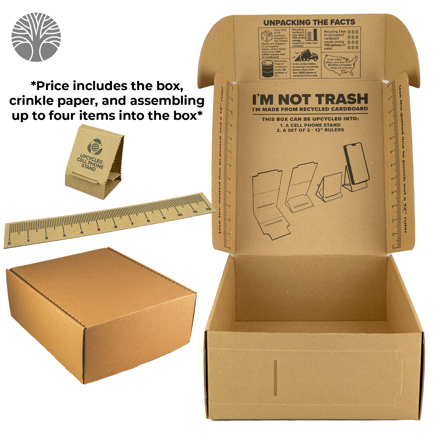 Tan Corrugated Box Made From Recycled Material