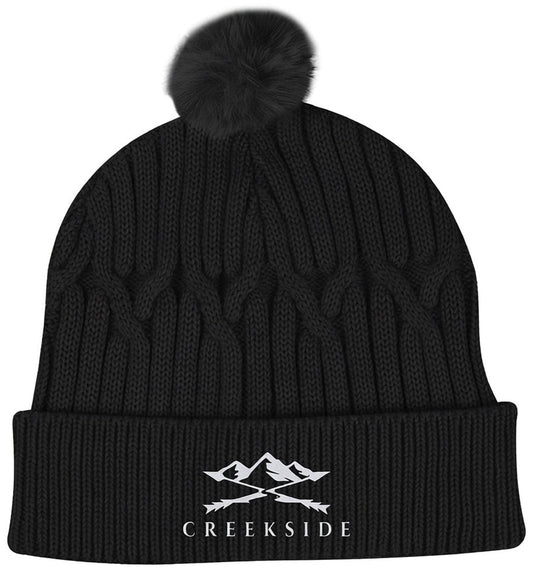 Courtney Cable Knit rPET Pom Beanie