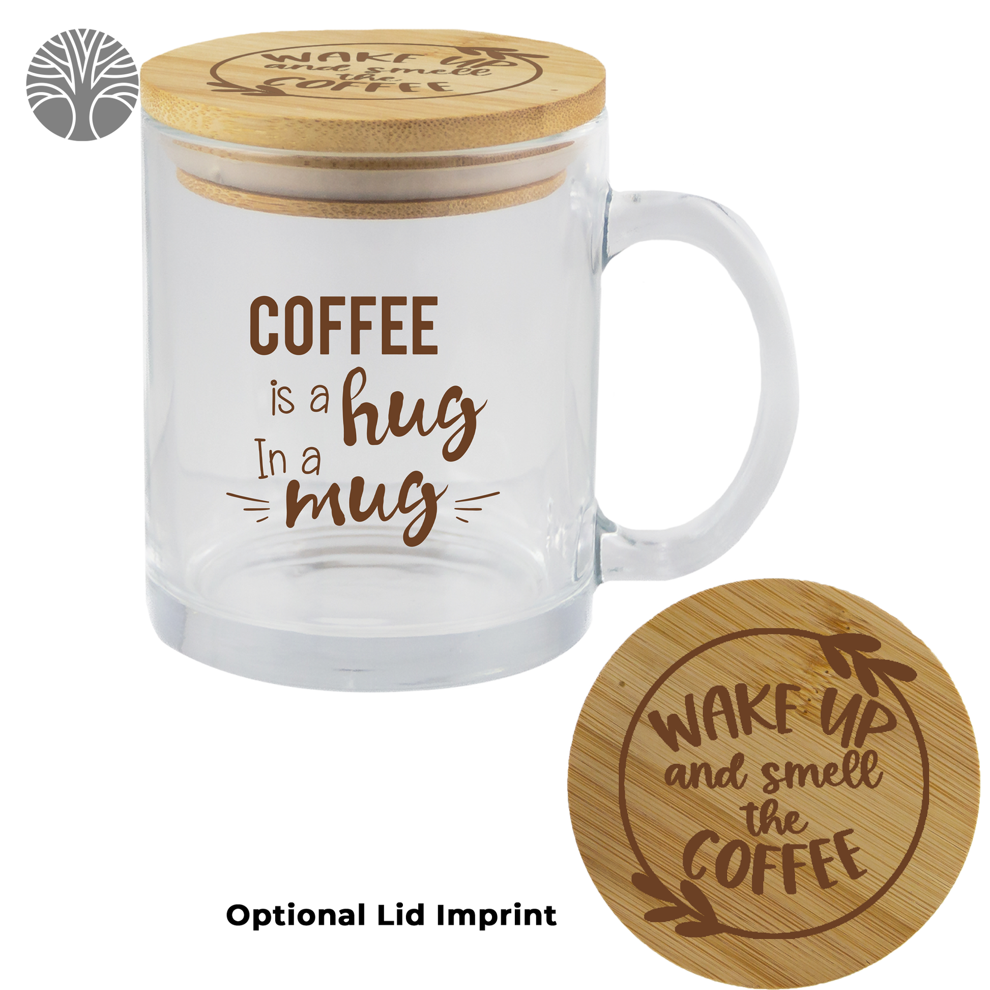 Clear Cozy 11oz Glass Mug/bamboo Lid