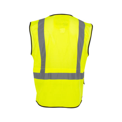 SV75B-2 Black Bottom Self-Extinguishing Surveyor Vest - Hi-Vis Green - Size 2X-3X