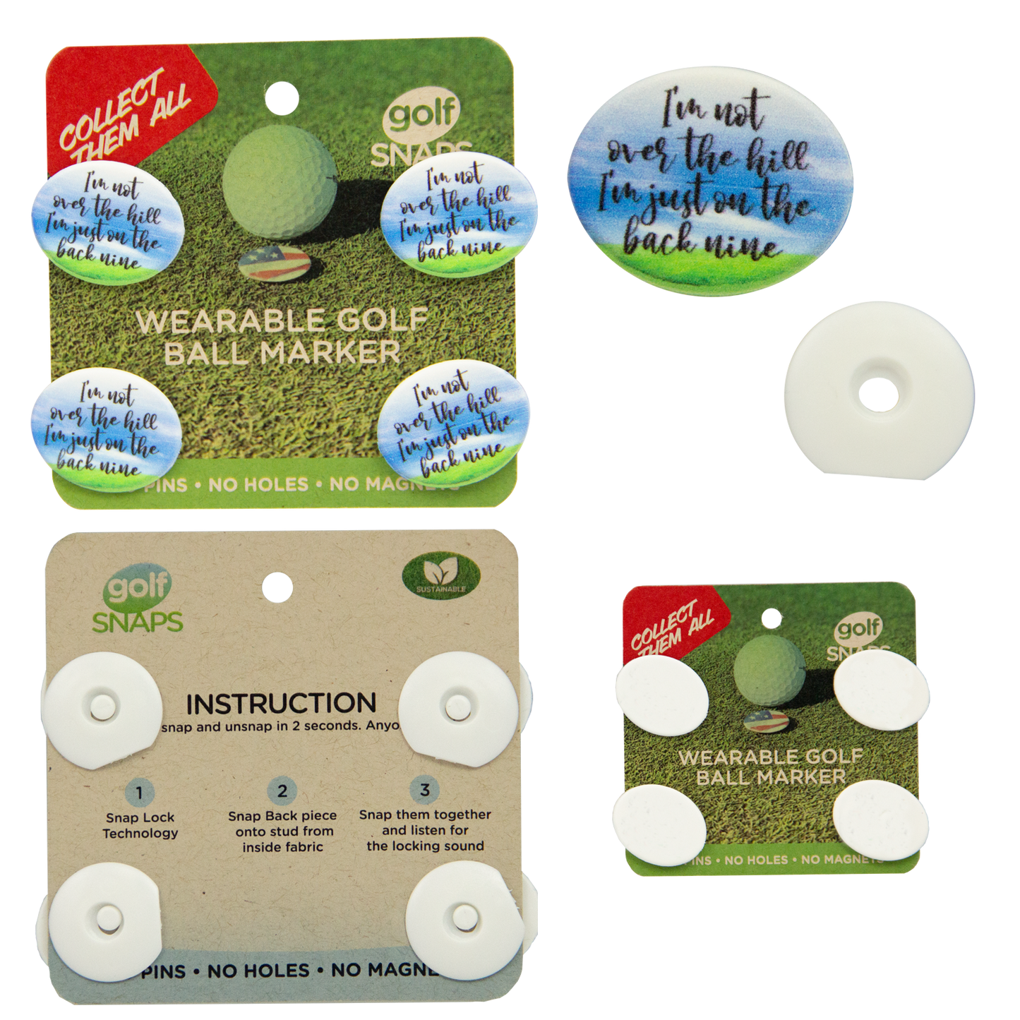 White Custom Wearable Golf Marker