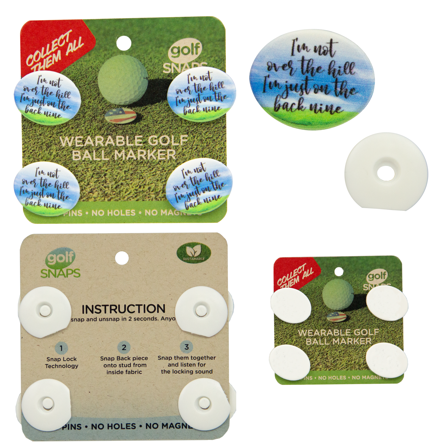 White Custom Wearable Golf Marker