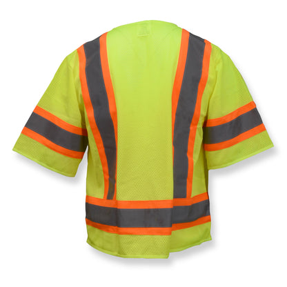 SV22-3 Economy Type R Class 3 Mesh Safety Vest with Two-Tone Trim - Green - Size 2X