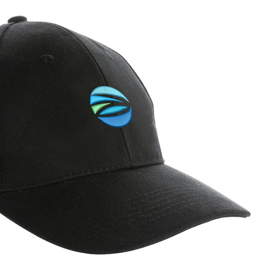 Black Impact 6 Panel 280gr Recycled Cotton Cap with AWARE™