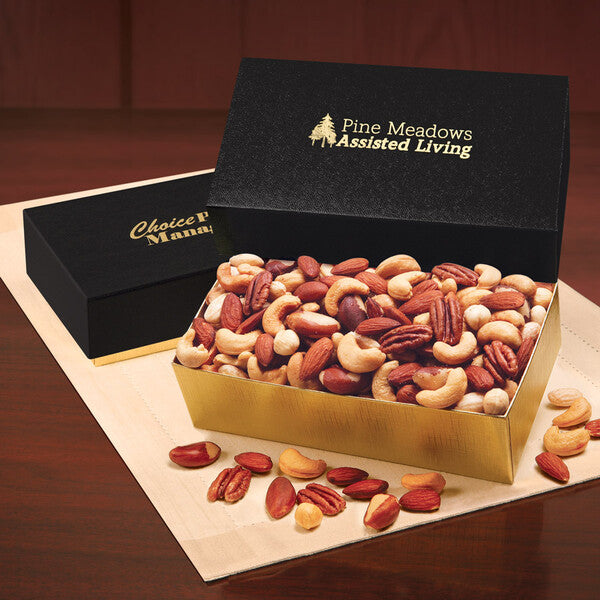 Deluxe Mixed Nuts in Black & Gold Gift Box