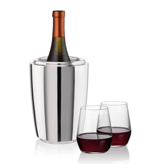 Pescara Wine Cooler & Germain Stemless Wine Set