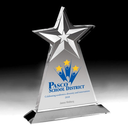 Vertical Star Award - Laser Engraved