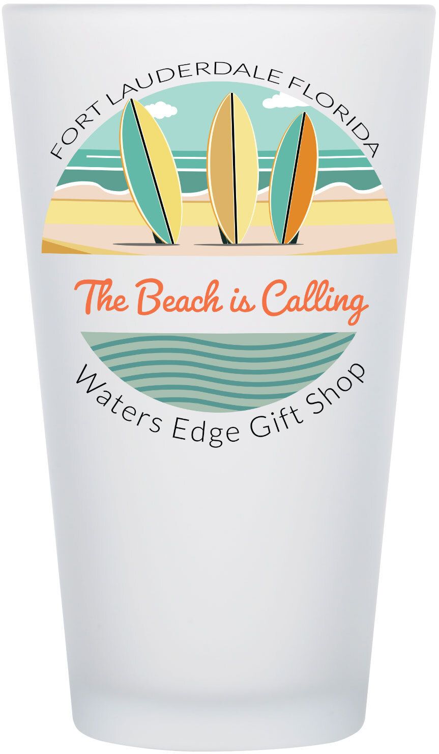 FULL COLOR FROSTED PINT GLASS 16 OZ