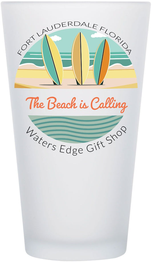 FULL COLOR FROSTED PINT GLASS 16 OZ