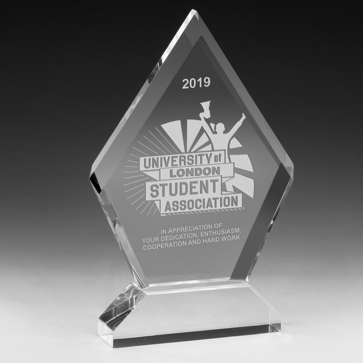 Multi-Faceted Acrylic Award - 6” x 7 1/2” - Laser Engraved