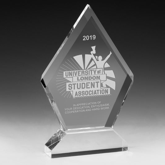 Multi-Faceted Acrylic Award - 6” x 7 1/2” - Screen Print