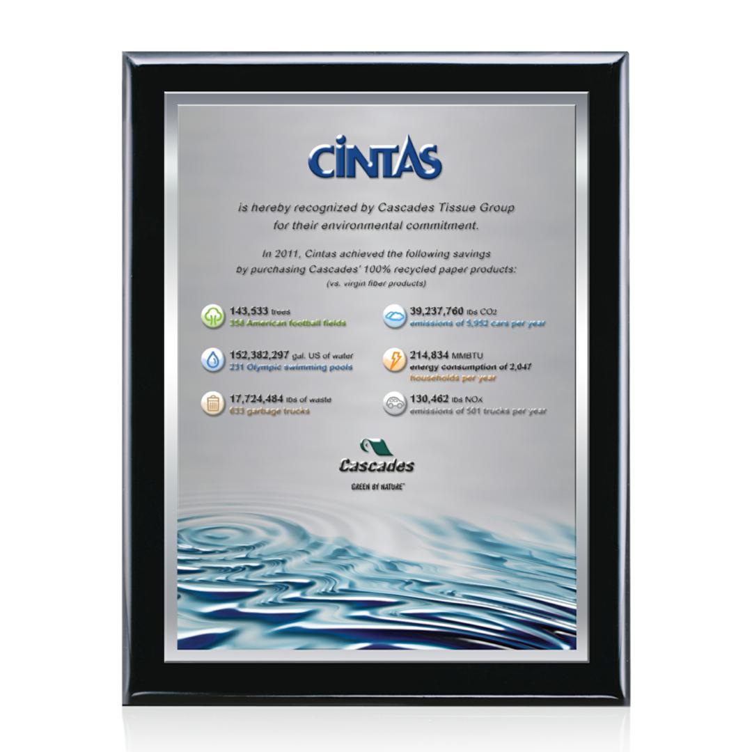 Oakleigh VividPrint™ 3D Plaque - Black/Silver