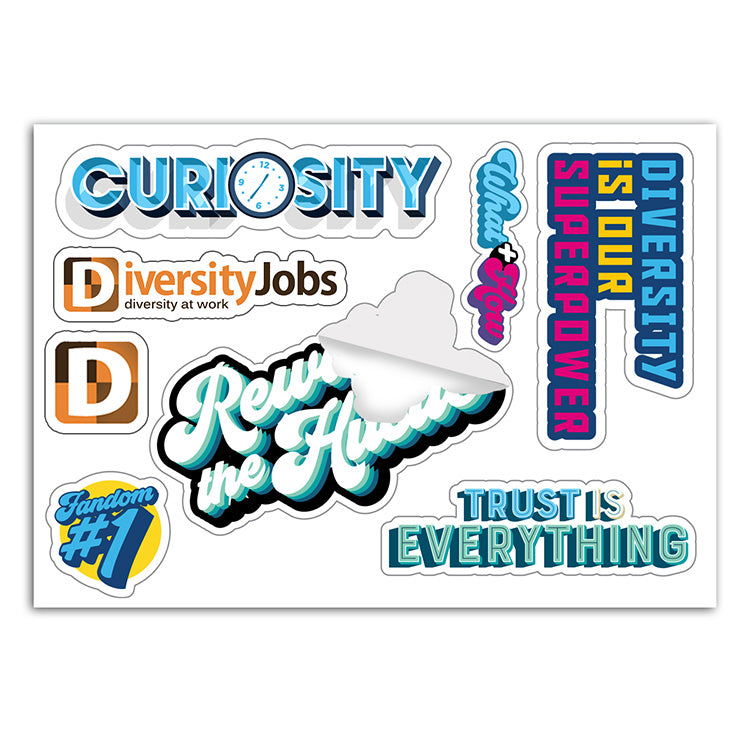 "CustomCut ™" Full Color Custom Shape Removable Vinyl Sticker Sheets (5"x 7")