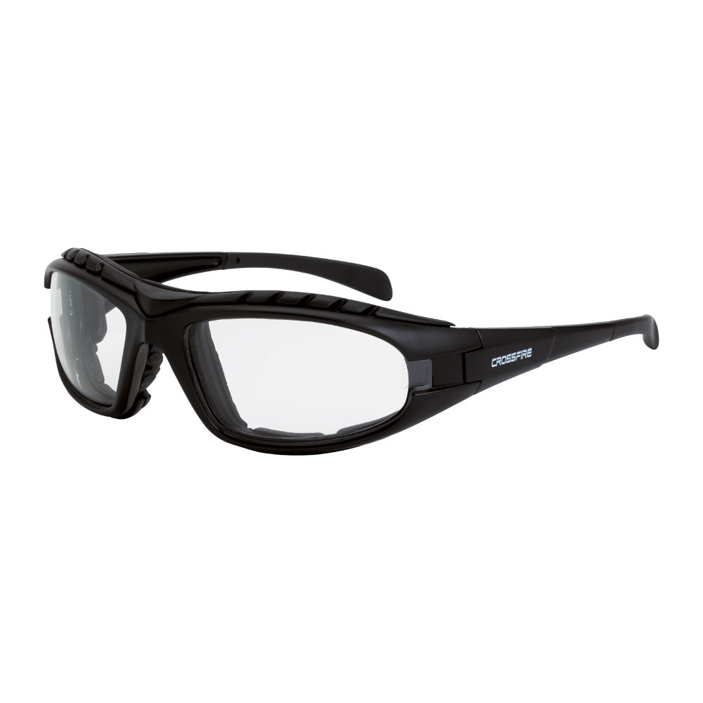 Diamondback Foam Lined Safety Eyewear - Matte Black Frame - Clear Anti-Fog Lens