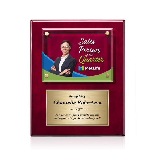 Gossamer VividPrint™ Plaque - Rosewood/Gold