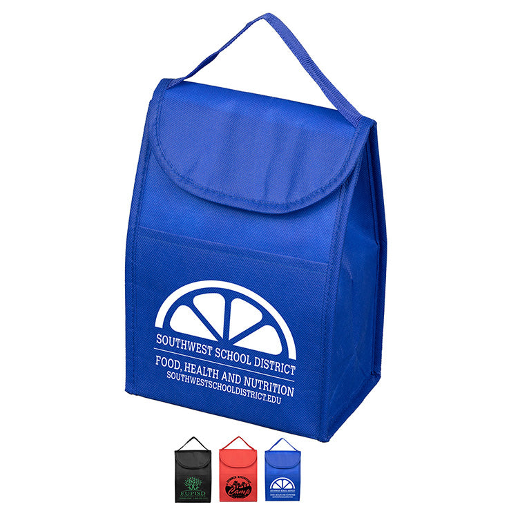 7”W x 10”H x 5”Gusset - "ARCTIC CHILL" Tall Insulated Cooler Lunch Tote with Hook & Loop Closure